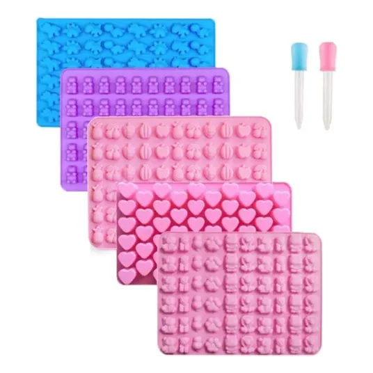 5pz Moldes Silicona Candy Y Bandejas Para Cubitos De Hielo
