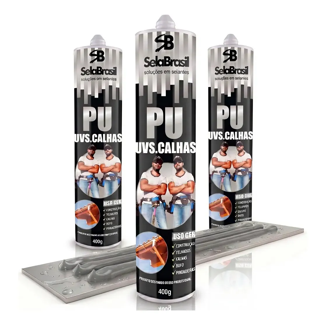 Pu40 Uvs Calhas Pingadeiras Cola Selante Veda Kit 2 Unid — foto 8