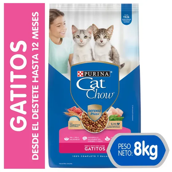 Alimento Cat Chow Defense Plus para gato de temprana edad sabor mix de 8 kg
