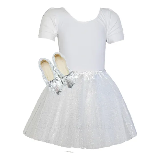 Malla + Tutu + Badanas Danza Ballet Mangas Cortas Colores