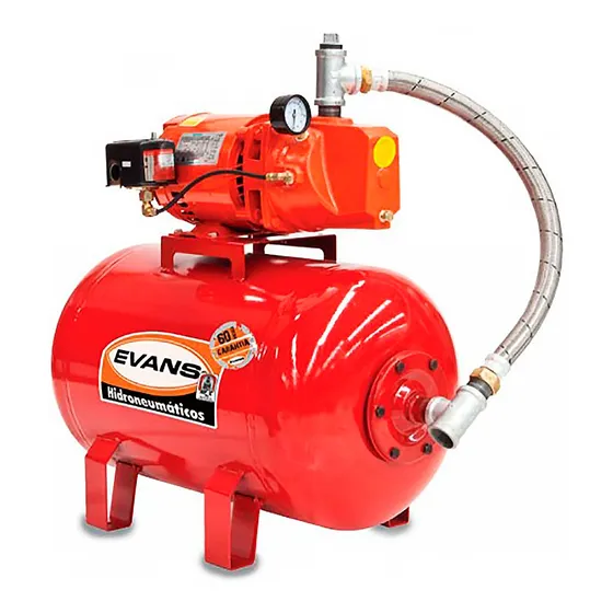 Hidroneumatico Horizontal 1/2 Hp 50lt Bom Evans Eaj050-050he