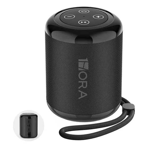 1Hora Mini Bocina Portátil Bluetooth BOC062 con FM USB TF AUX y TWS Calidad de Sonido Excelente Negro Diseño Compacto y Portátil Altavoces y Subwoofer de Alto Rendimiento Pastilla Negra