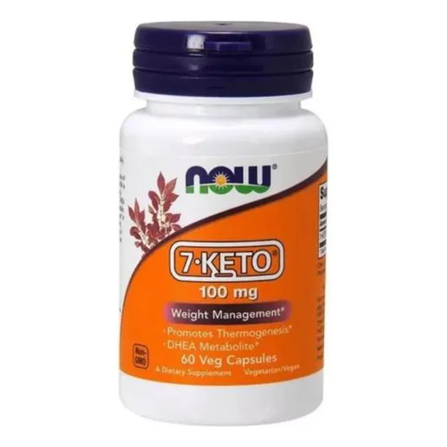 Suplemento en cápsulas de 7 cetogénicos con sabor sin sabor de Now Now Foods en 30 ml 60 en bote