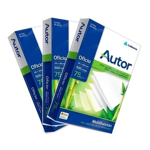Resmas Autor Ledesma Oficio 75 Grs Caja X 10 Unidades