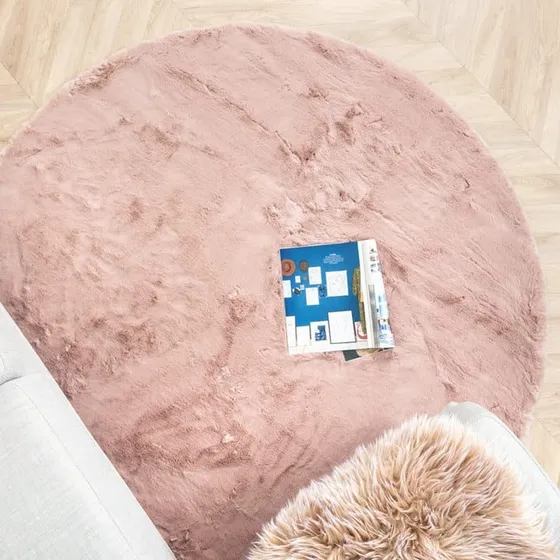 Alfombra Redonda Circular Peluda Nórdica Boho 