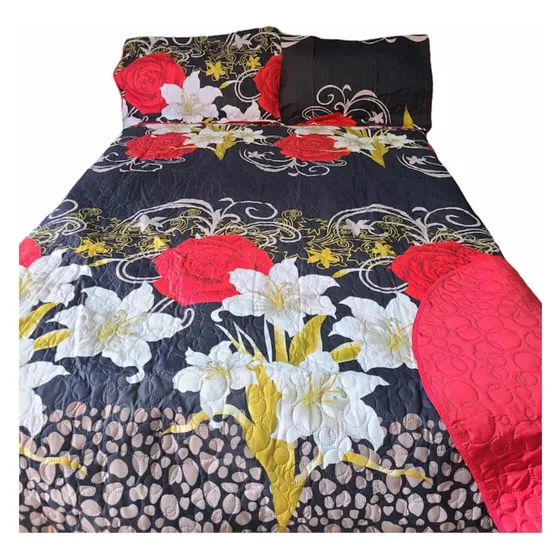 Colcha Ligera De Algodón King Size Doble Vista Con Fundas
