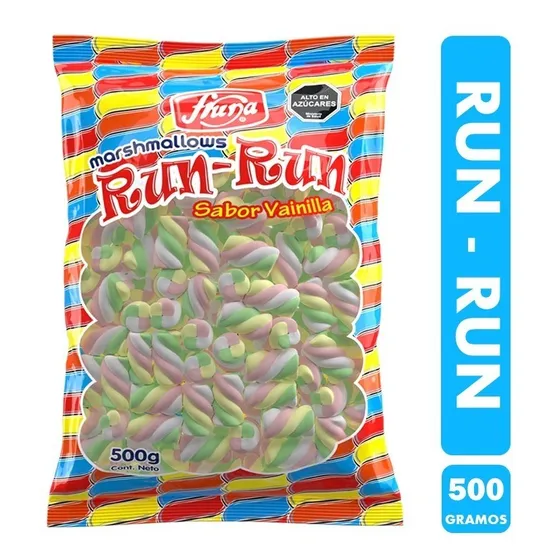 Dulces Marshmallows Run Run, De Fruna (bolsa De 500 Gramos).