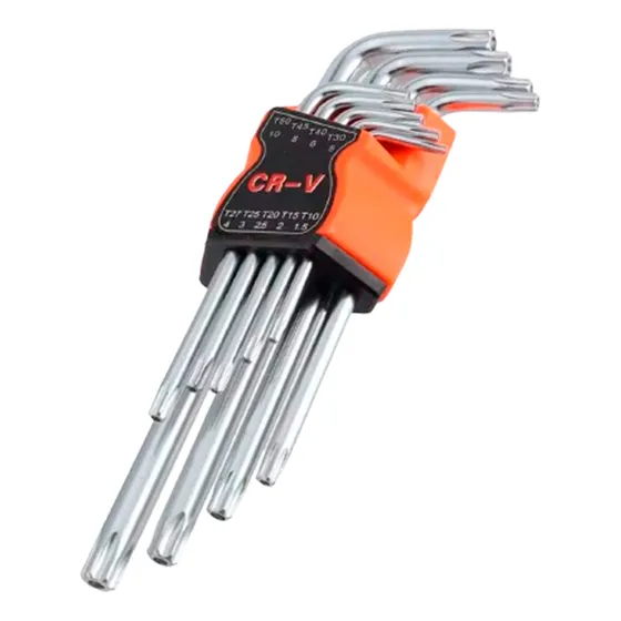 Juego Llaves Torx 9 Piezas T 10 A T 50 Cortas Blister
