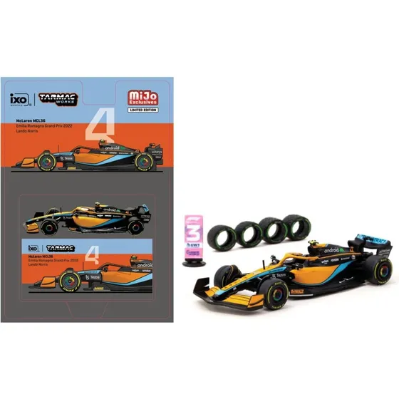 Mclaren Mcl36 Lando Norris Gp 2022 Tarmac Works 1:64 Color Naranja Claro