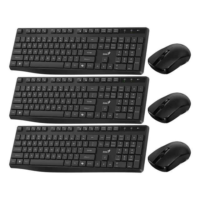 Kit Teclado Y Mouse Inalambricos Genius Pack X 3 Unidades