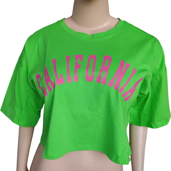Franela Oversize De Dama Crop Top Oferta