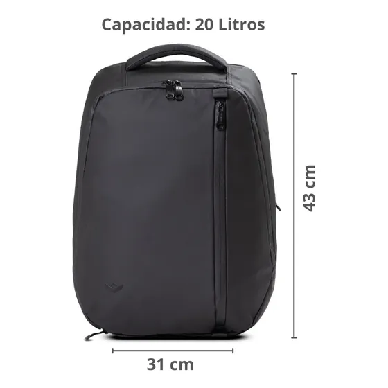 Mochila Impermeable Para Notebook Con Organizadores Color Negro Diseño de la tela Liso