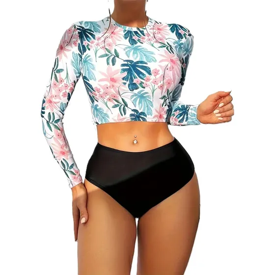 Trajes De Baño Damas Manga Larga Comodo Y Versatil