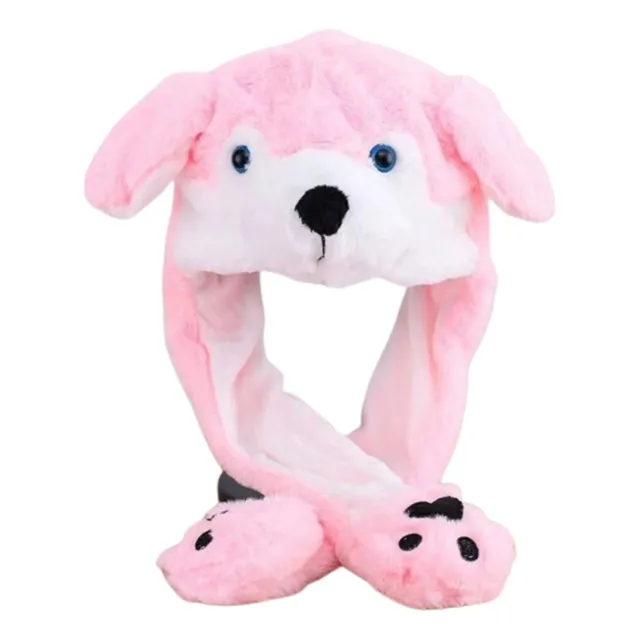 Touca Gorro Infantil Pelúcia Bichinho Levanta Orelha Luz Led