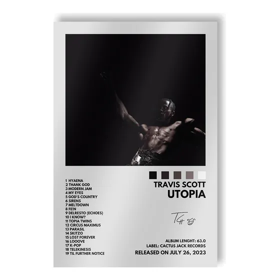 Cuadros Decorativos Travis Scott Álbum Music Tracklist