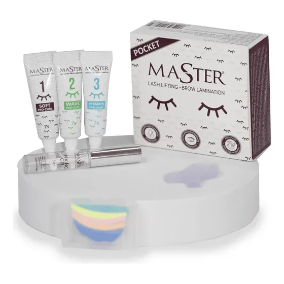 Kit Lifting de Cílios Master Pocket 7g para Lash Lifting e Brow Lamination