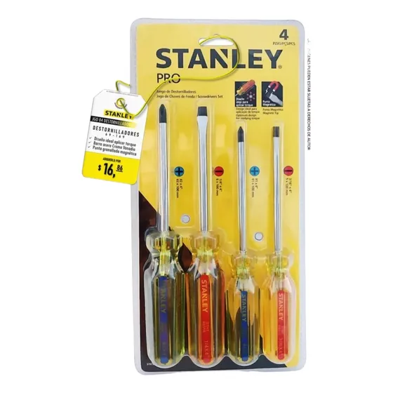 Juego De Destornilladores Pro Stanley 4pza