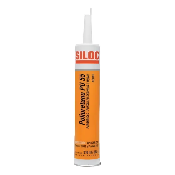 Sellador Siloc Pu 55 Parabrisa Secado Rapido Color Negro