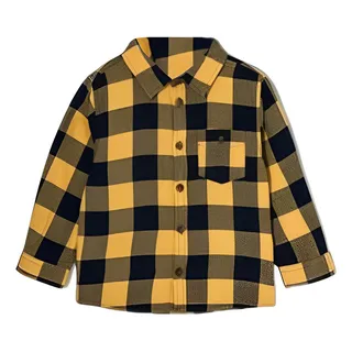 Camisa Quadriculada Menino Infantil Longa Bolsos Flanelada Camisa Quadriculada Menino Infantil Longa Bolsos Flanelada