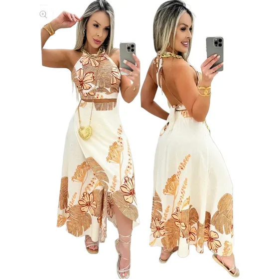 Conjunto Saia E Cropped