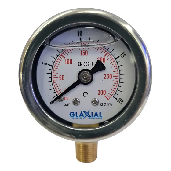 Reloj De Alta Glicerina 300 Psi 1/8 Npt Gm01sl-r Lateral