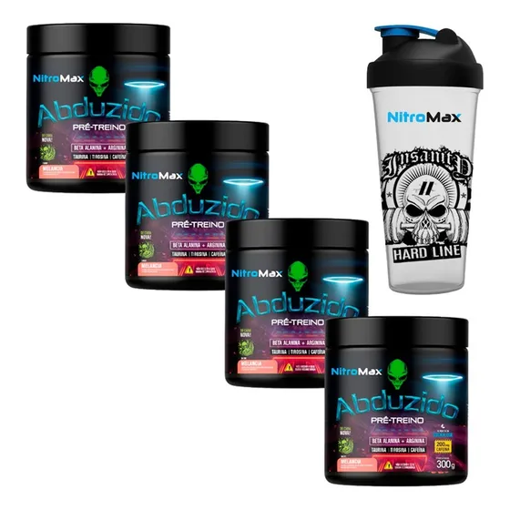 Kit 4x Pre Treino Abduzido 300g + Brinde - Nitromax