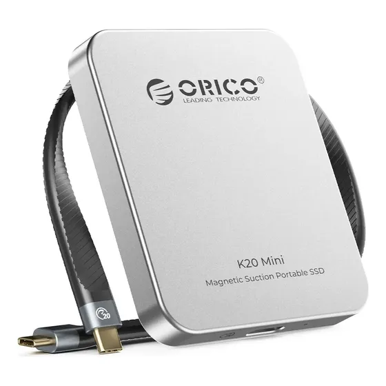 Ssd Externo Orico K5plus, Magnético, Usb C, 460mb/s, 1 Tb Prateado