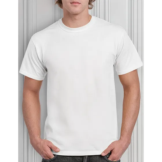 Polera Blanca 100% Algodón Gildan