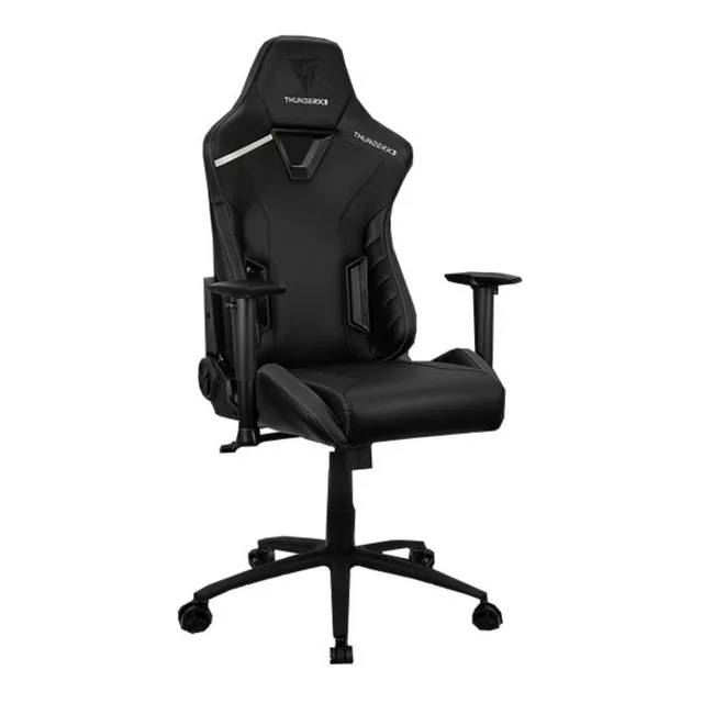 Silla de escritorio ThunderX3 TC3 gamer ergonómica all black con tapizado de cuero sintético