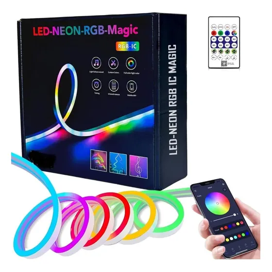 Kit Manguera Luces Neon Led Rgb 5m Flexible Usb + App
