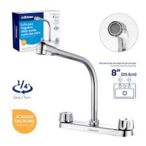 Llave Grupo Lavaplatos Cuello Tipo Cobra Acero Inoxidable