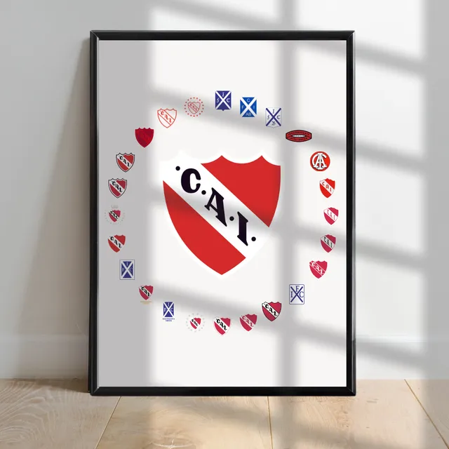 Cuadro Decorativo Escudos Independiente C/vidrio 30x40