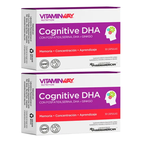 Vitamin Way X2 Cognitive Dha Memoria Concentración 30c 6c