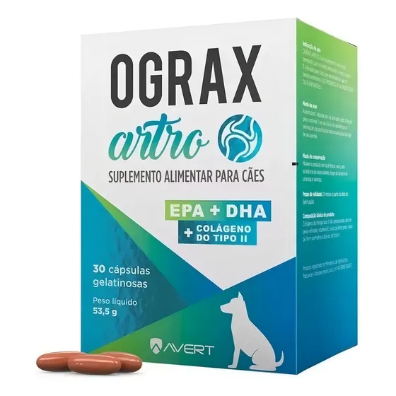 Ograx Artro 20 30 Suplemento Cápsulas Suplemento Colágeno Para Cães Avert