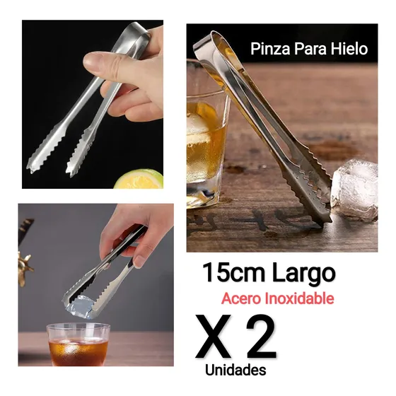 Pinza Para Servir Hielo Acero Inox 6in./15cm (2 Unid) 