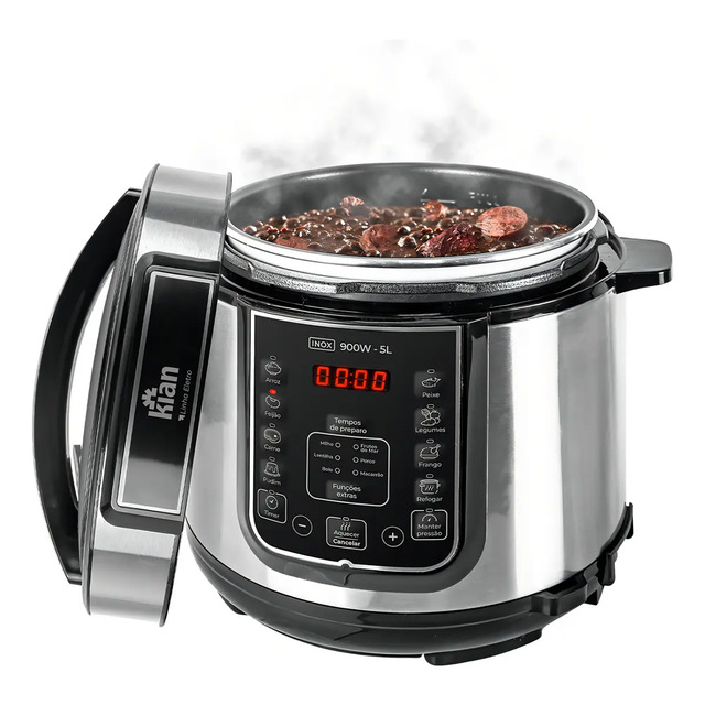 Panela De Pressão Elétrica 5 Litros Kian Inox 127v