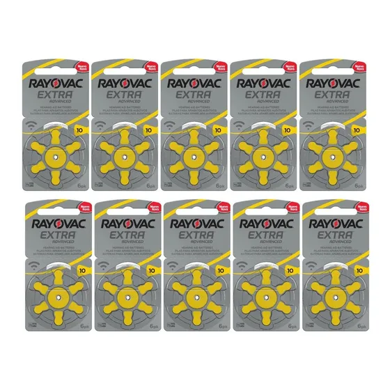 Bateria Pilha Auditiva Rayovac Tamanho 10 Com 60 Unidades