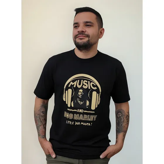 Remera Hombre Marley Music Little Jahmaica 100% Algodón