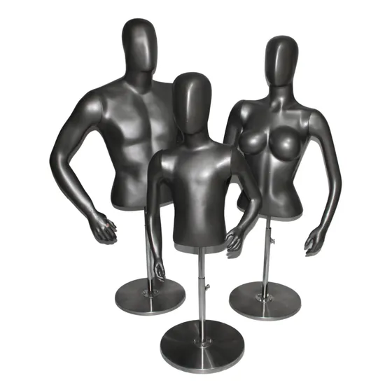 Set Maniquíes Exhibición Base Metálica Altura Ajustable