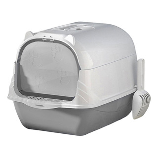 Bandeja De Inodoro Para Gatos Completamente Cerrada, Gris Bandeja De Inodoro Para Gatos Completamente Cerrada, Gris