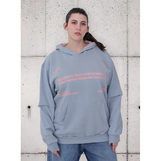 Buzo Corrientes Estampado Dama Frizado Talle Especial