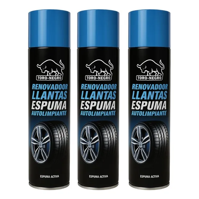 3 Uds Espuma Limpieza Auto Renovador De Neumaticos Cauchos