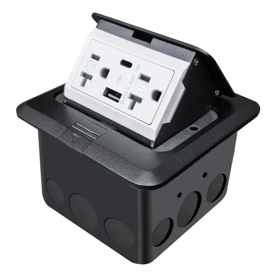 Enchufe Escritorio Piso Contactos Con  Puerto Usb Y C