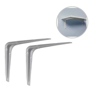 2 X Suporte Prateleira (cantoneira) - 30cm X 35cm - Cinza 2 X Suporte Prateleira (cantoneira) - 30cm X 35cm - Cinza