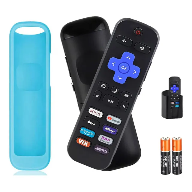 Control Remoto Compatible Tcl Roku MOK-ROKU-8 KEYS Tv Smart Pantalla Directo Con Funda Protectora Pilas y Caja