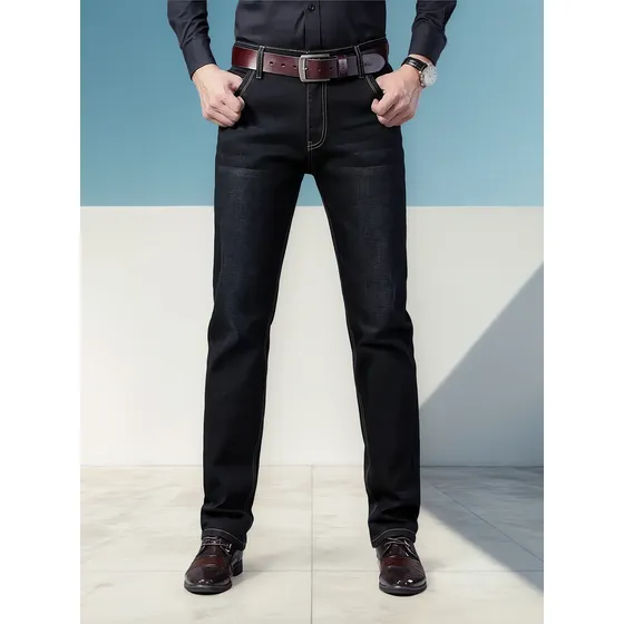 Pantalones Vaqueros Clásicos Para Hombre  De Pierna Recta