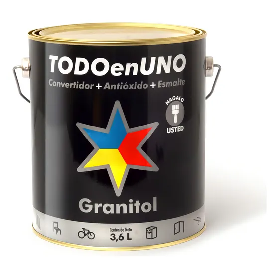 Esmalte Antióxido 3 En 1 Granitol De Sika 3,6 Lt Color Gris