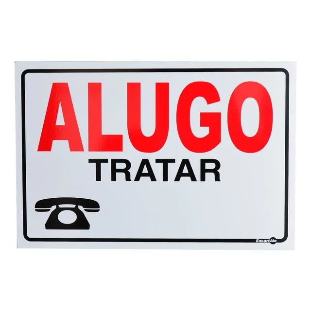 Placa De Sinalização Alugo Tratar Ps29 Encartale