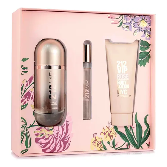 Kit Perfume 212 Vip Rose Edp 80ml Para Mujer