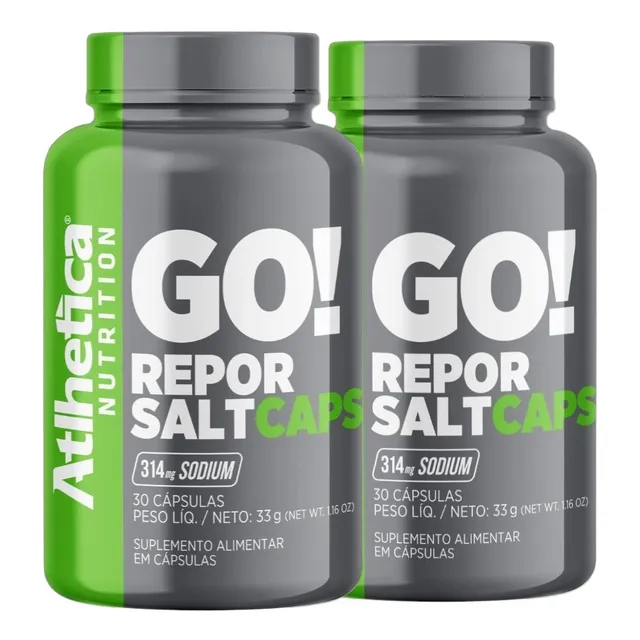 Kit 2x Go Repor Salt Eletrolitos Endurance 30 Caps Atlhetica Sabor Sem Sabor